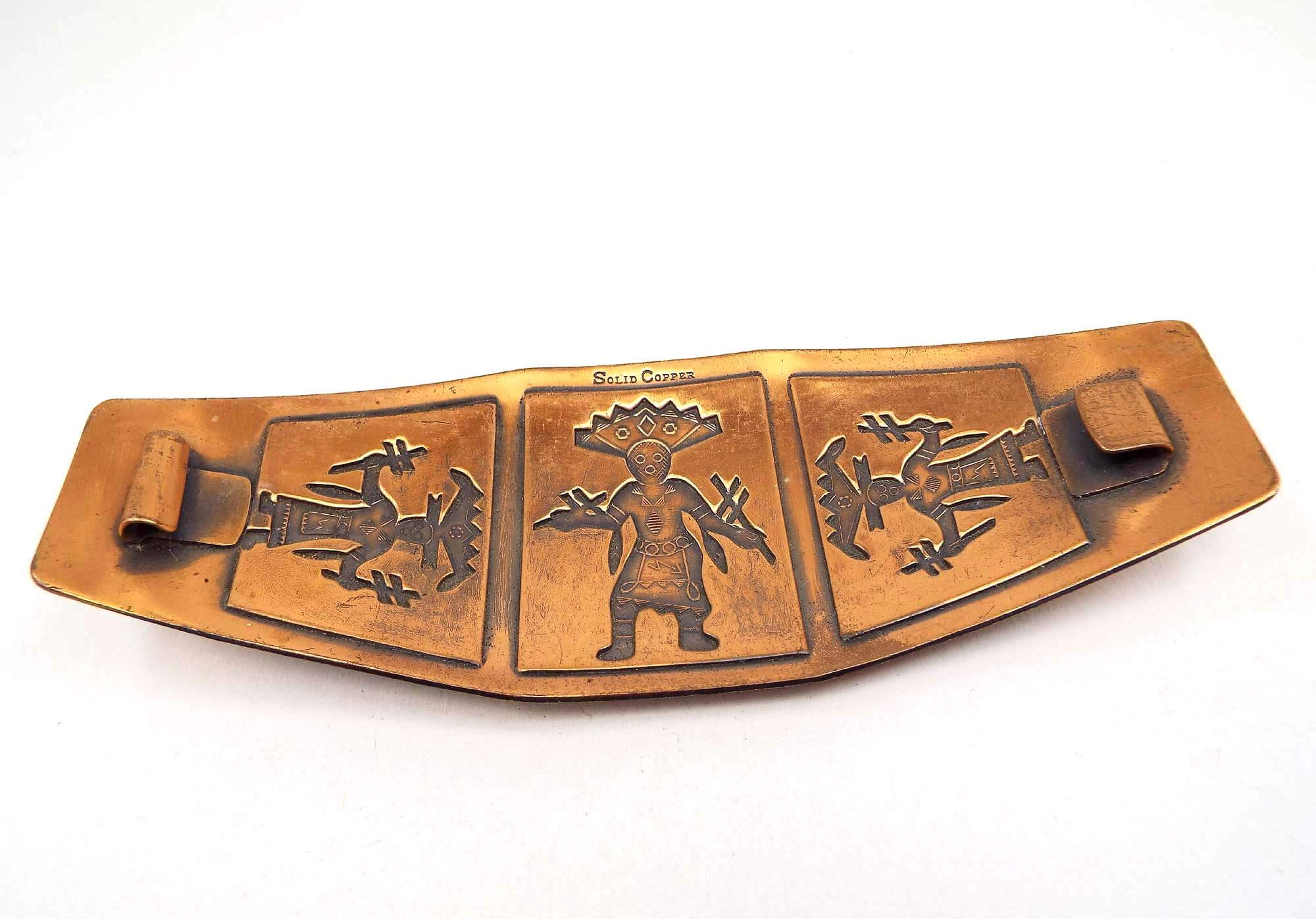 Hebilla de cinturón vintage con diseño de Kachina grande