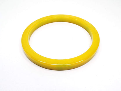 Yellow and Green Vintage Bakelite Bangle Bracelet