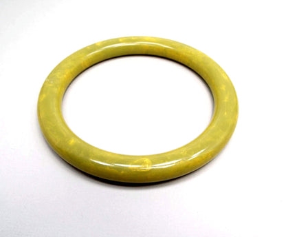 Mossy Green and Yellow Vintage Lucite Bangle Bracelet