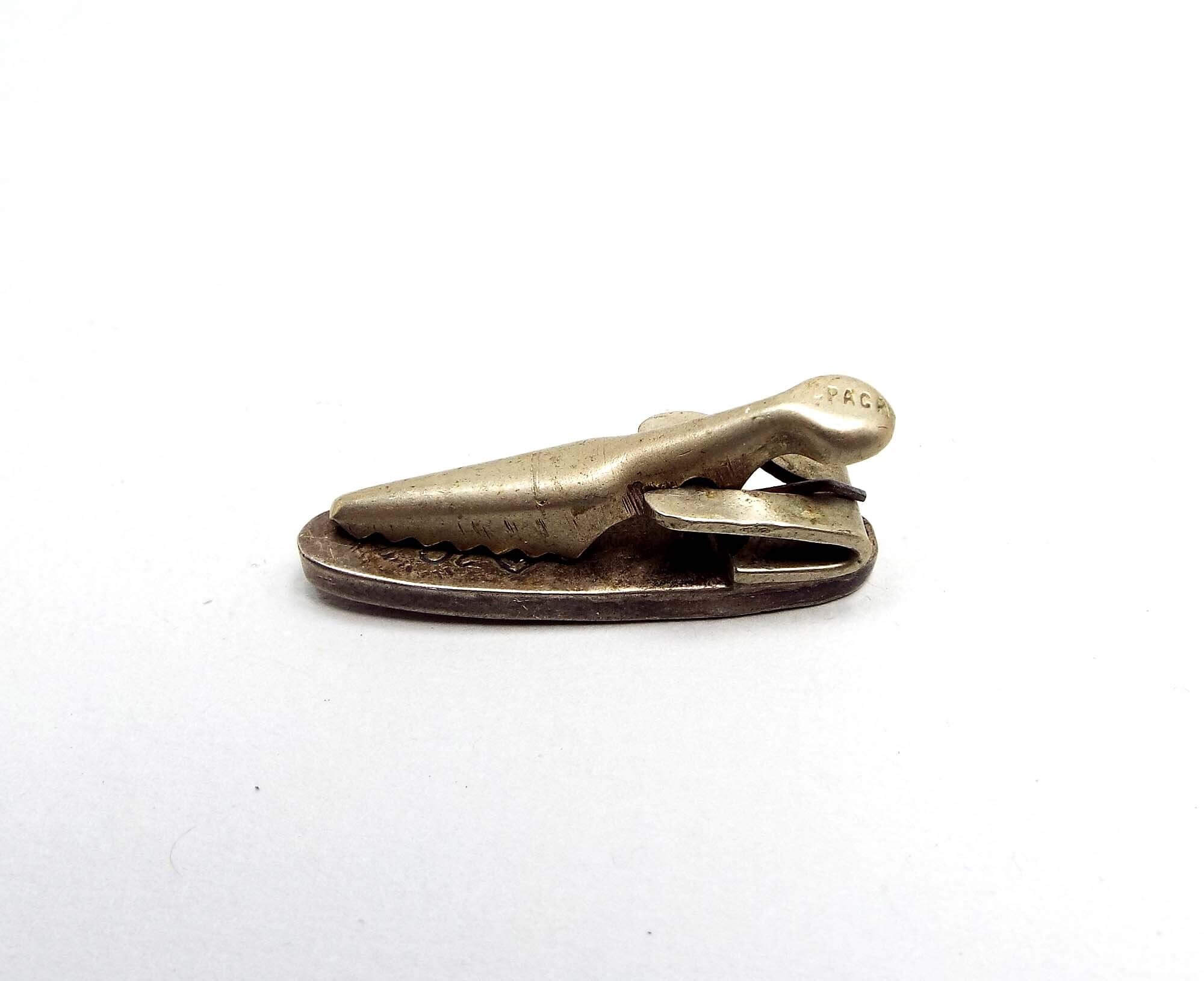 Sterling Silver Vintage Inlaid Abalone Tie Clip Clasp