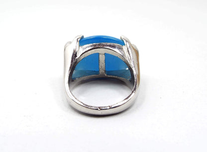 Blue Faux Cat's Eye Glass Vintage Ring