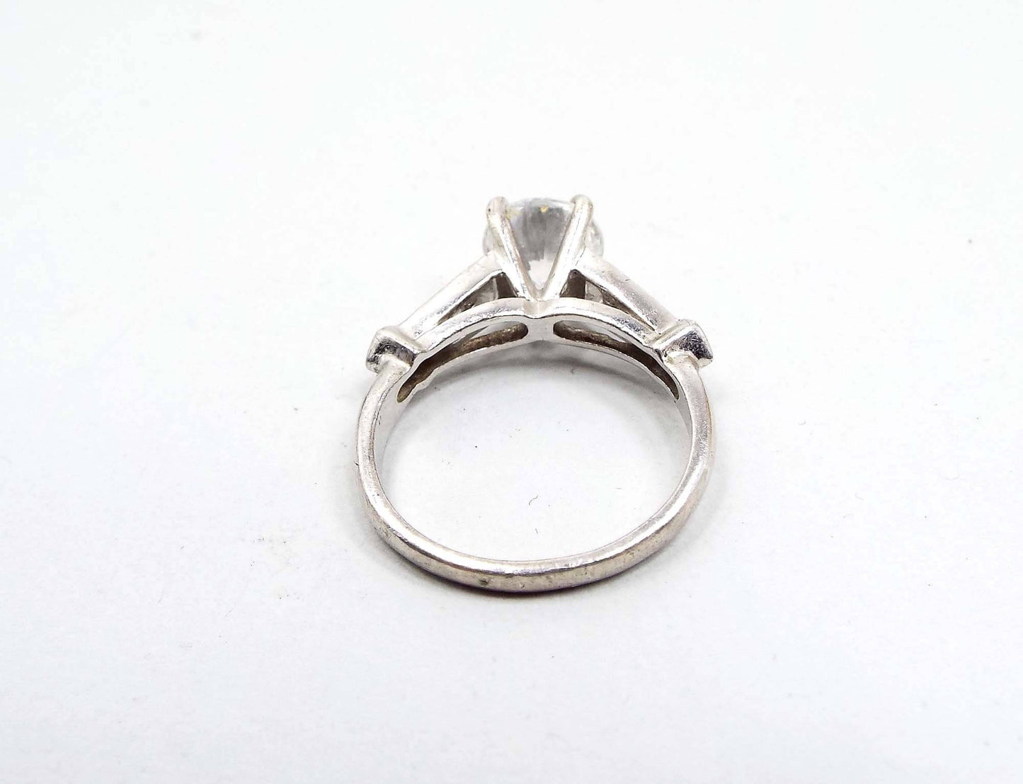 Geometric Sterling Silver Vintage Cubic Zirconia Ring