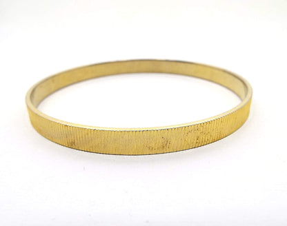 Textured Gold Tone Vintage Bangle Bracelet