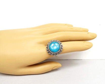 Vintage Faux Turquoise Adjustable Ring