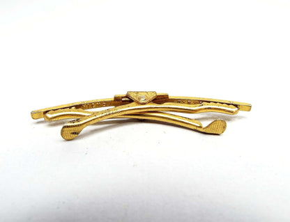 Hickok Vermeil Vintage Collar Clip Stay with Double Clips