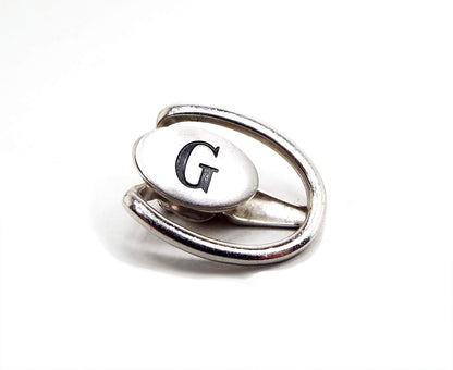 Swank Initial Letter G Vintage Tie Clip Clasp