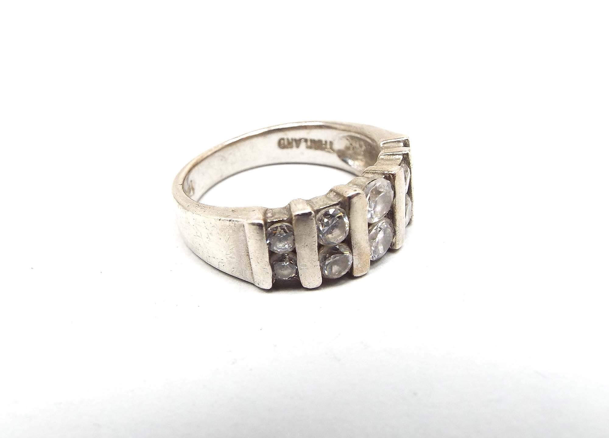Sterling Silver Cubic Zirconia Vintage Band Ring