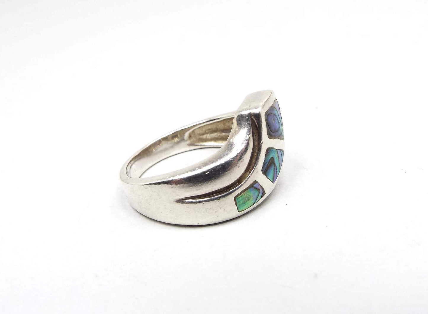 Sterling Silver Vintage Inlaid Abalone Ring