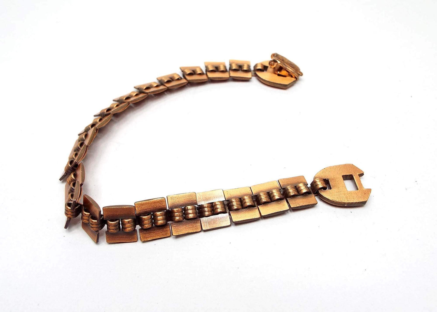 Vintage Copper Tone Metal Link Bracelet