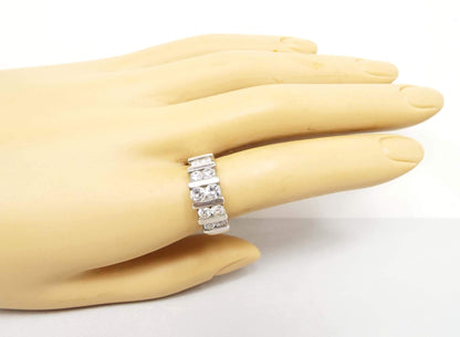 Sterling Silver Cubic Zirconia Vintage Band Ring