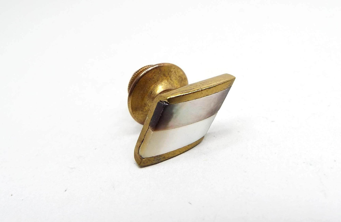 Abalone and Mother of Pearl Vintage Tie Tack, Shell Tie Pin