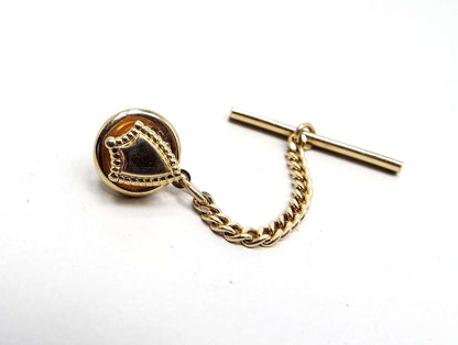 Small Hickok Crest Shield Vintage Tie Tack, Gold Tone Tie Pin