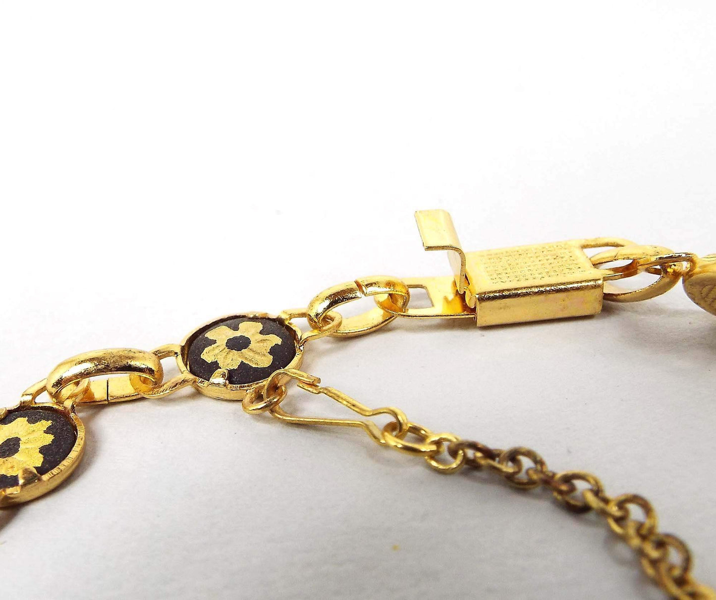 Small Damascene Style Vintage Link Bracelet