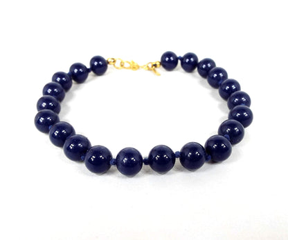 Monet Dark Blue Beaded Vintage Bracelet