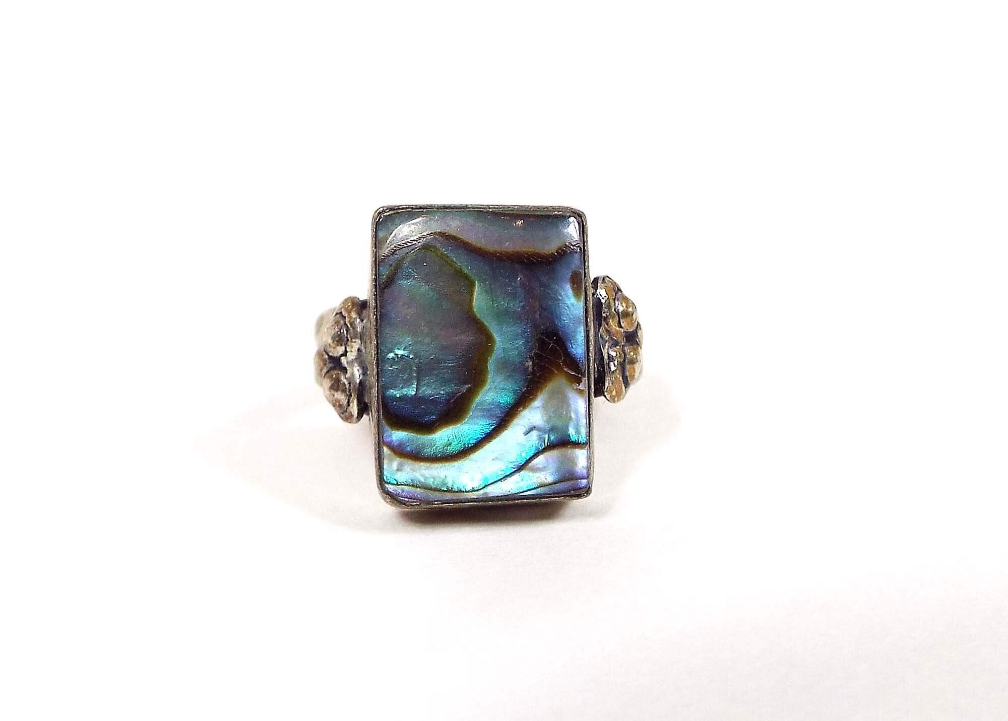 Abalone Rectangle Vintage Ring - Sharky's Waters