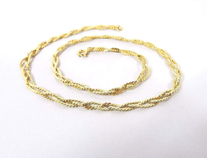 Multi Strand Twist Braided Vintage Serpentine Chain Necklace