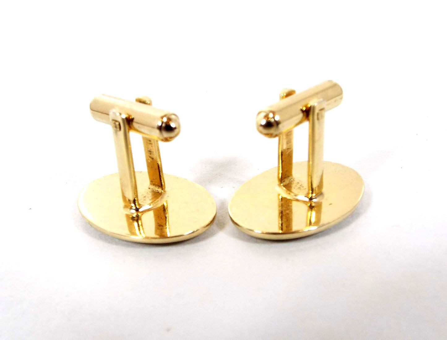 Hickok USA Two Tone Vintage Cufflinks, Oval Cuff Links