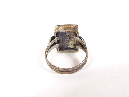 Abalone Rectangle Vintage Ring