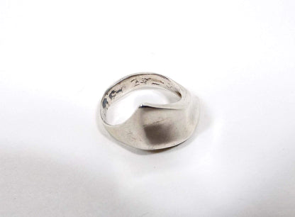 Polish 875 Silver Angled Modernist Style Vintage Ring