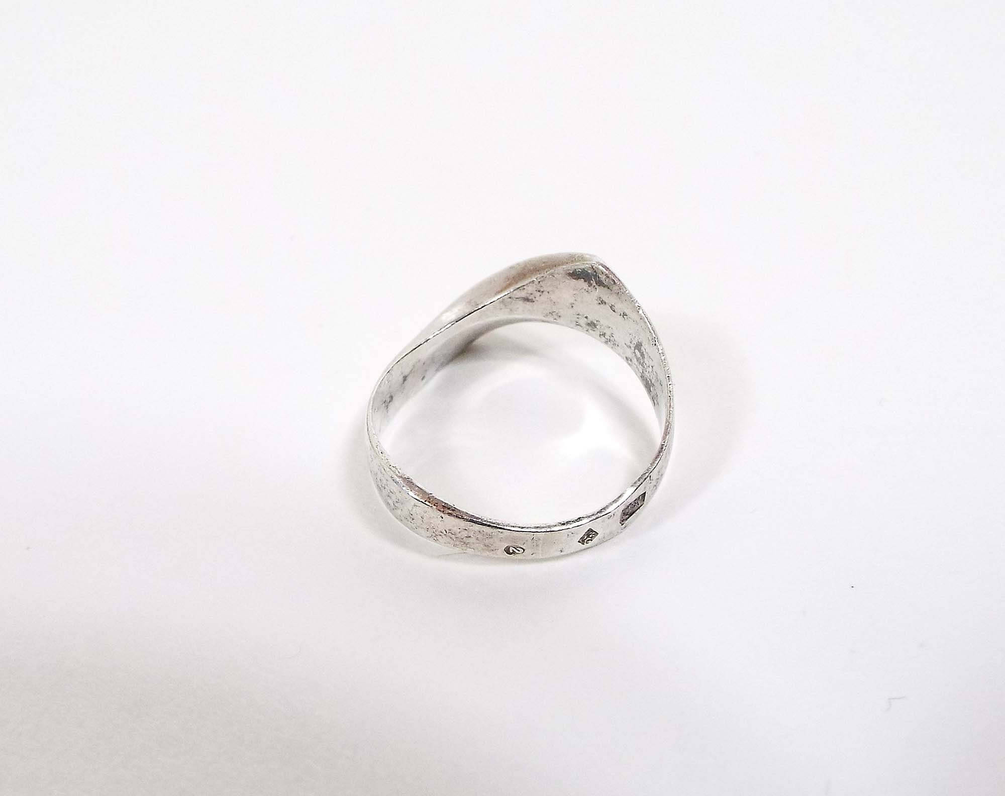 Polish Modernist Angled Vintage Sterling Silver Ring