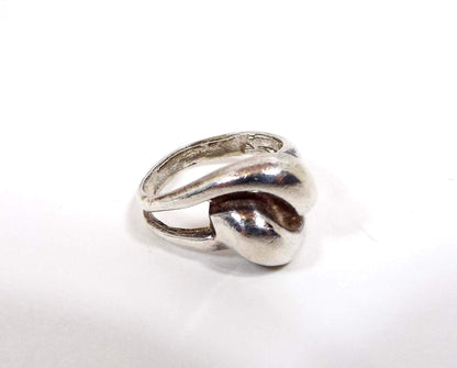 Polish Vintage Curved Modernist Sterling Silver Ring