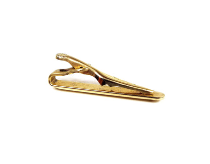 Frosty Matte Gold Tone Swank Vintage Tie Clip Clasp