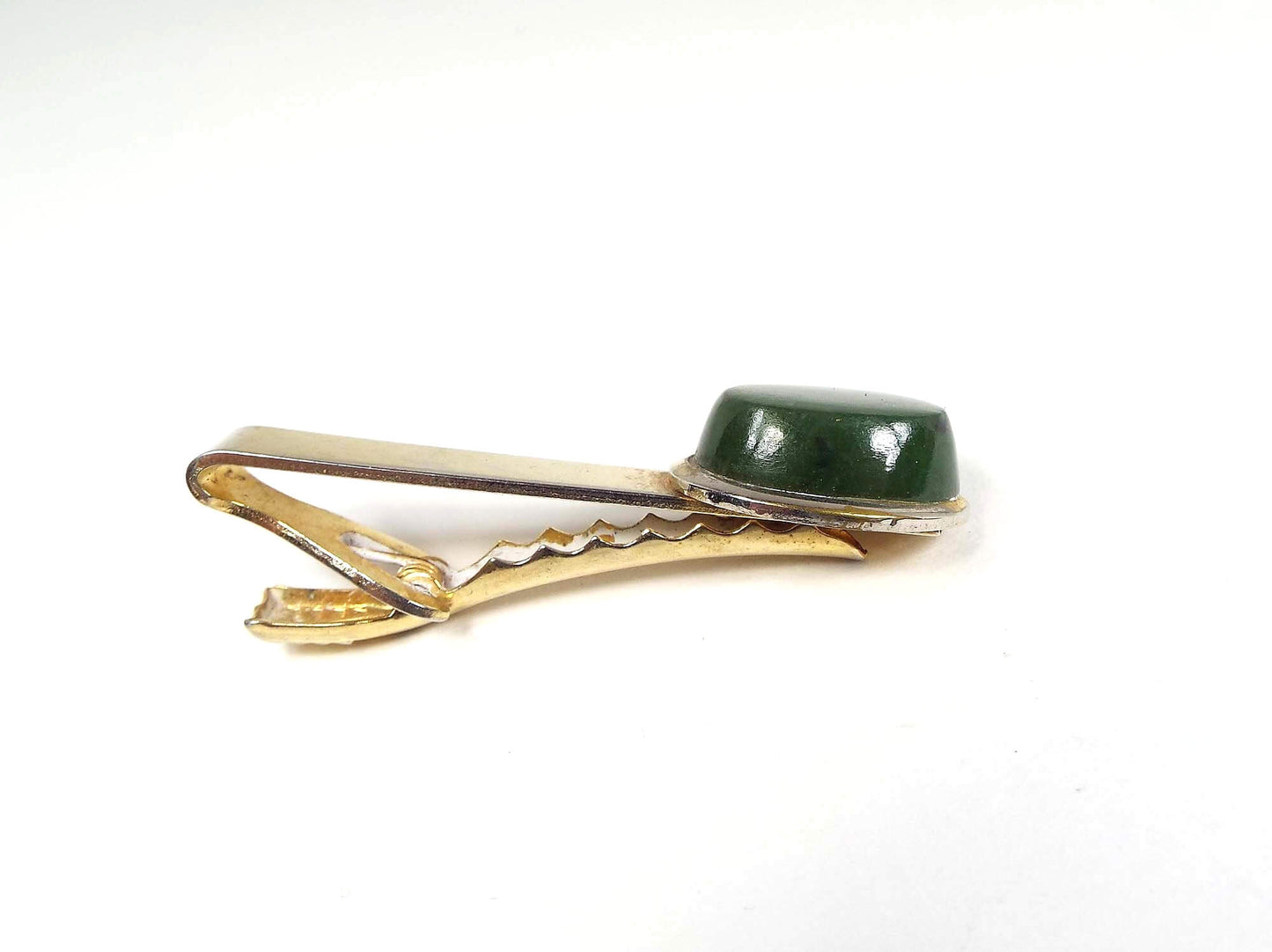 Jade Gemstone Vintage Tie Clip Clasp