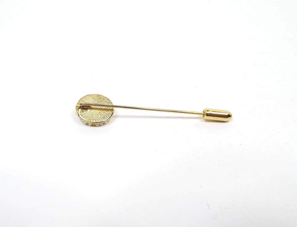Floral Vintage Stick Pin with Mother of Pearl Cab