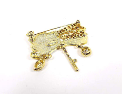 Danecraft Sports Widow Charm Vintage Brooch Pin