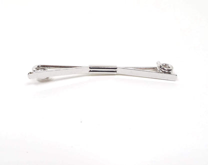 Silver Tone Coil End Vintage Collar Clip Stay