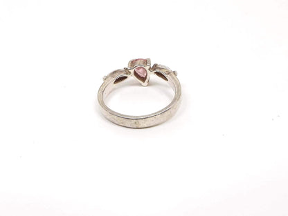 Sterling Silver Pink and Clear Vintage Cubic Zirconia Ring