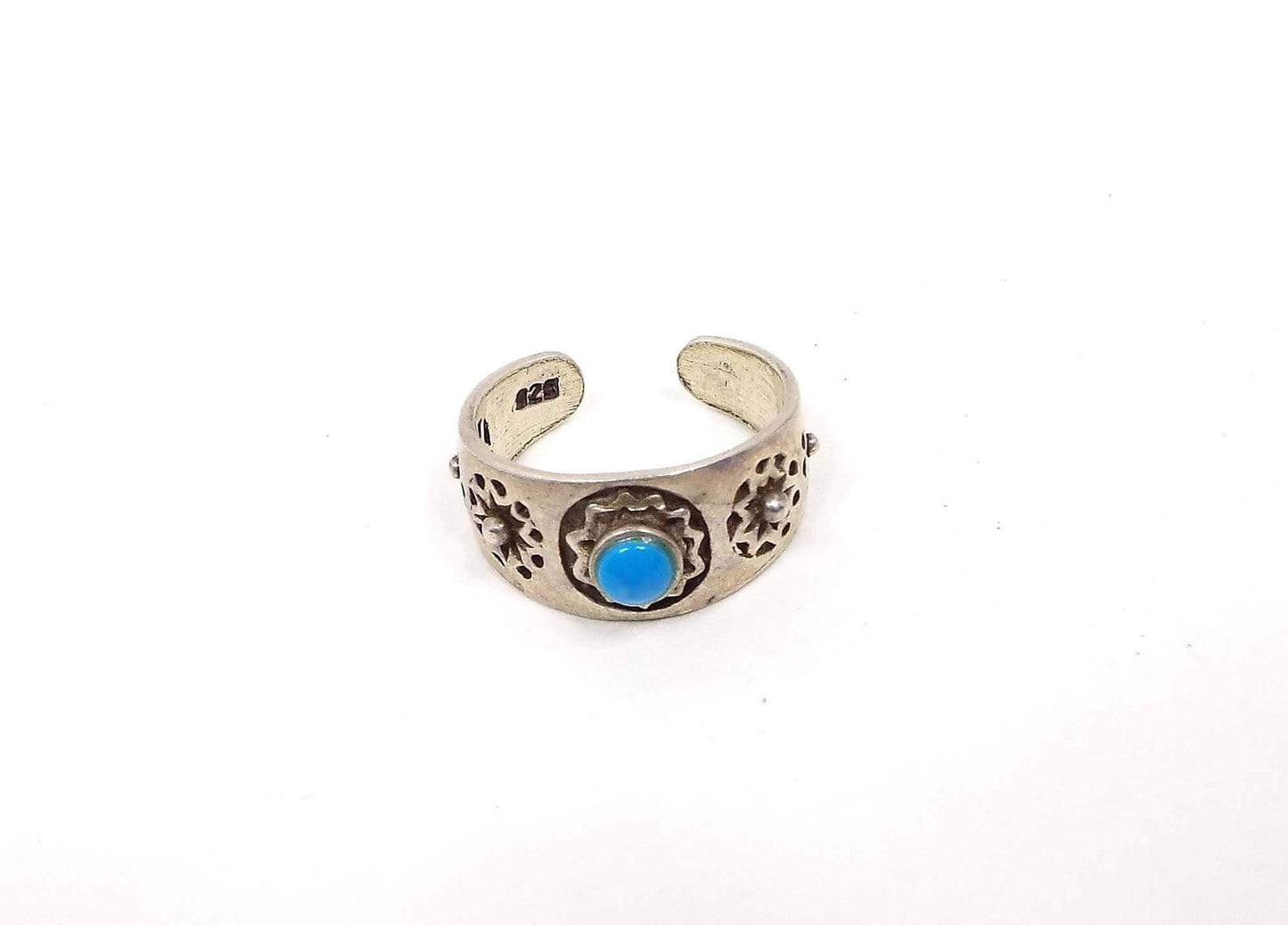 Vintage Sterling Silver and Faux Turquoise Toe Ring