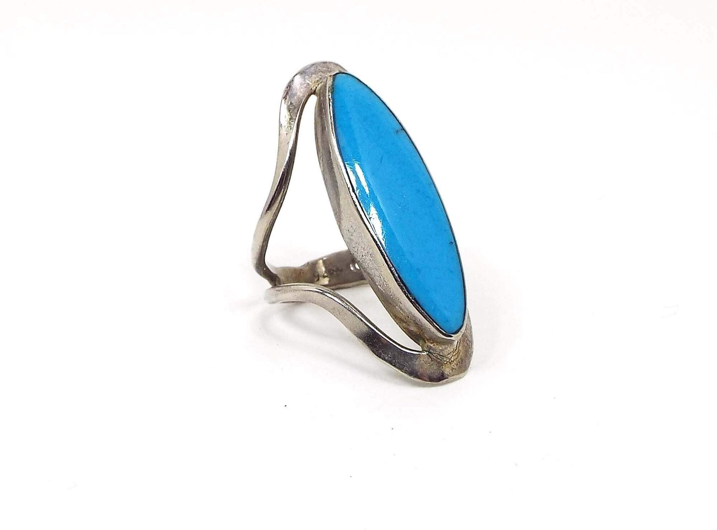 Sterling Silver Imitation Turquoise Vintage Ring
