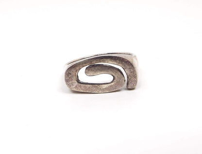 Sterling Silver Vintage Modernist Swirl Ring