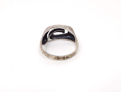 Sterling Silver Vintage Modernist Swirl Ring