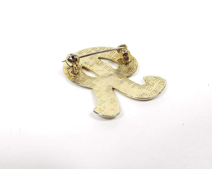 Initial Letter R Vintage Brooch Pin