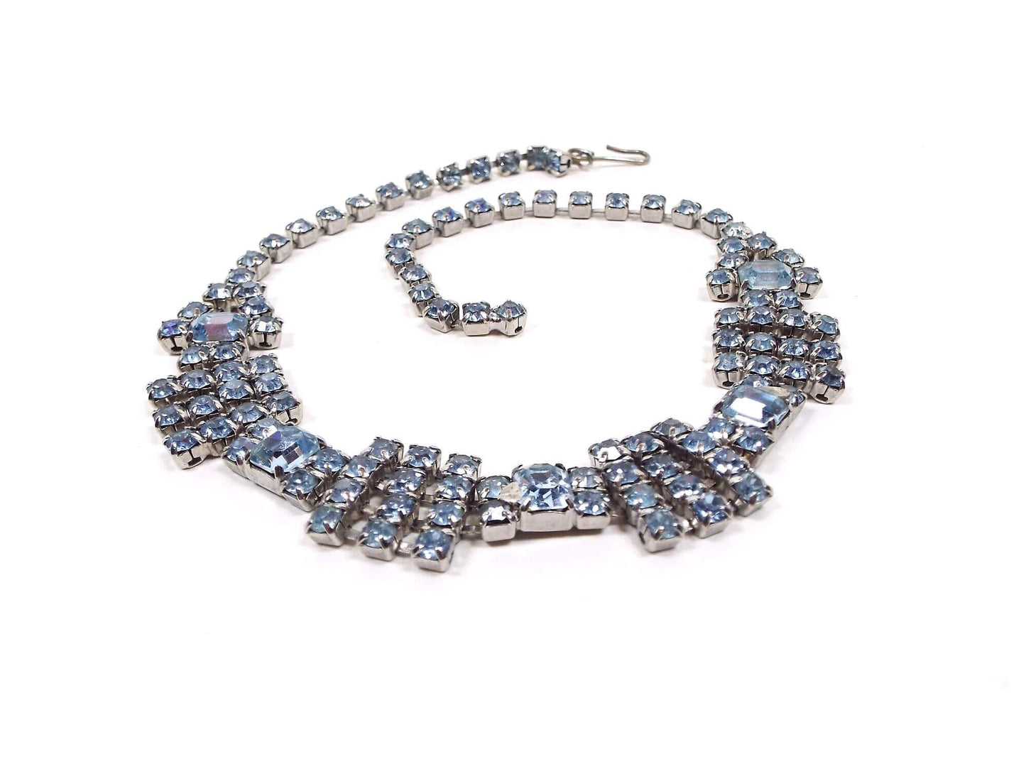 Blue Rhinestone Vintage Choker Necklace